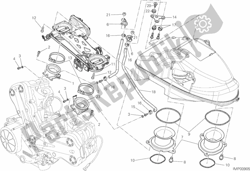 Toutes les pièces pour le 017 - Corps Papillon du Ducati Diavel FL Thailand-Brasil 1200 2015